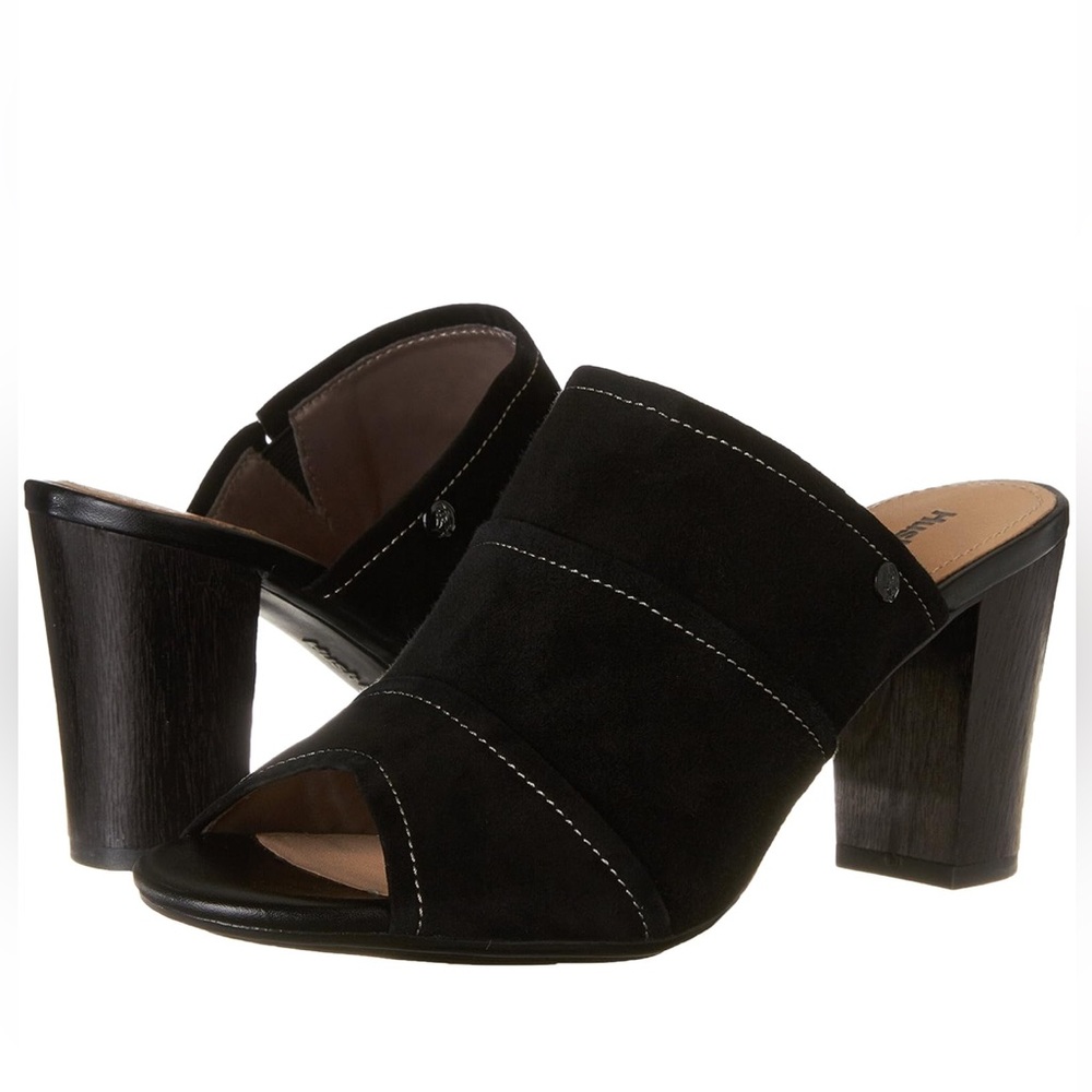 Hush Puppies Black Mora Malia Heel Slide Sandals New